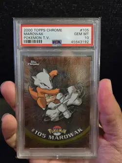 PSA 10 2000 Pokemon Game Topps Chrome Marowak TV Rare Base Set Series 2 GEM MINT - Image 3