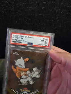 PSA 10 2000 Pokemon Game Topps Chrome Marowak TV Rare Base Set Series 2 GEM MINT - Image 5