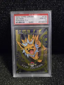 PSA 10 2000 Pokemon Game Topps Chrome Jolteon TV Rare Base Set Series 2 GEM MINT - Image 1