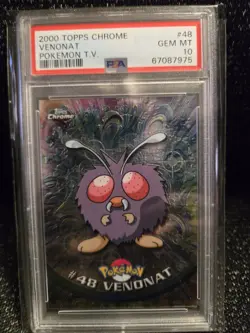 PSA 10 2000 Pokemon Game Topps Chrome Venonat TV Rare Base Set Series 1 GEM MINT - Image 1