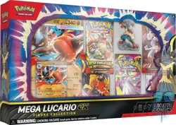 Pokemon TCG Mega Lucario ex Figure Collection Factory Sealed 5 Packs - Image 1