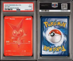 2025 Pokemon Blk En-Black Bolt #171 Victini Black White Rare PSA 9 MINT - Image 3