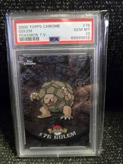 PSA 10 2000 Pokemon Game Topps Chrome TV Golem Rare Base Series 1 GEM MINT - Image 1