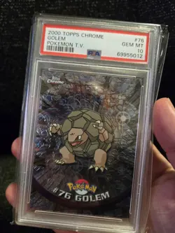 PSA 10 2000 Pokemon Game Topps Chrome TV Golem Rare Base Series 1 GEM MINT - Image 3
