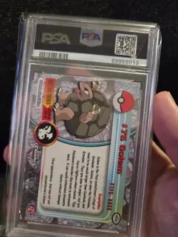 PSA 10 2000 Pokemon Game Topps Chrome TV Golem Rare Base Series 1 GEM MINT - Image 4