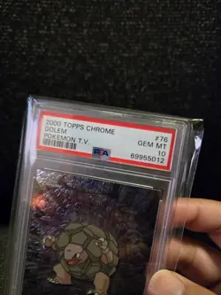 PSA 10 2000 Pokemon Game Topps Chrome TV Golem Rare Base Series 1 GEM MINT - Image 5