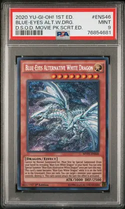 PSA 9 MINT Blue-Eyes Alternative White Dragon MVP1-ENS46 Secret Rare 1st YUGIOH - Image 1