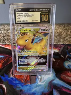 CGC 10 Pristine Dragonite VSTAR 050/071 RRR Pokemon GO s10b Pokemon Card - Image 1