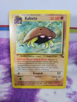Kabuto 50/62 Common Fossil Near Mint Pokemon TCG Card 1999 Vintage WOTC NM - Image 1