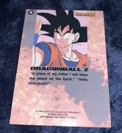 Dragon Ball Z Card #10 Gohan Prism Artbox Holo Foil CCG TCG 1996 - Image 3