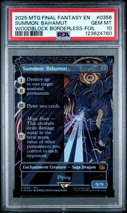 4760 Summon: Bahamut 2025 MTG Final Fantasy #0356 Woodblock Foil PSA 10 - Image 1