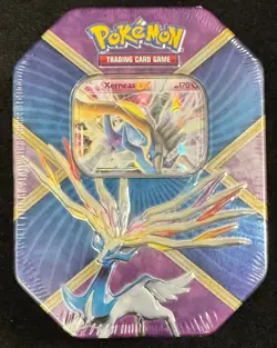 POKEMON 2016 TIN SHINY KALOS XERNEAS EX Tin NICE SEALED - Image 1