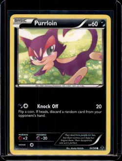Purrloin Emerging Powers Pokemon 64/98 Common NM+ - Image 1