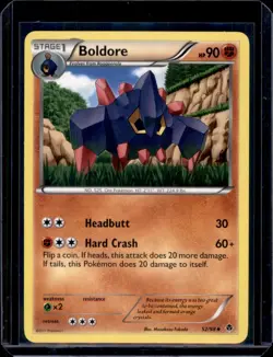 Boldore Emerging Powers Pokemon 52/98 Uncommon NM+ - Image 1
