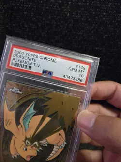 PSA 10 2000 Pokemon Game Topps Chrome Dragonite TV Rare Base Series 2 GEM MINT - Image 5