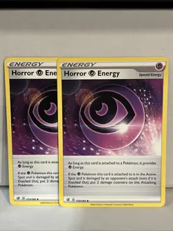 Pokemon TCG x2 Horror Energy 172/192 Rebel Clash Mint Playset - Image 1