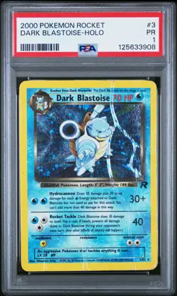PSA 1 PR 2000 Team Rocket Dark Blastoise 3/82 Holo Foil Pokemon Unlimited - Image 1