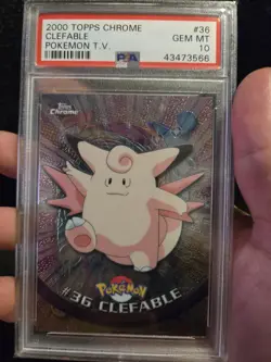 PSA 10 2000 Pokemon Game Topps Chrome ClefableTV Rare Base Series 1 GEM MINT - Image 3