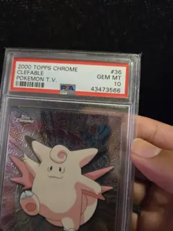 PSA 10 2000 Pokemon Game Topps Chrome ClefableTV Rare Base Series 1 GEM MINT - Image 5