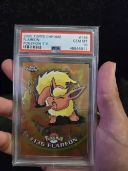 PSA 10 2000 Pokemon Game Topps Chrome Flareon TV Rare Base Set Series 2 GEM MINT - Image 3