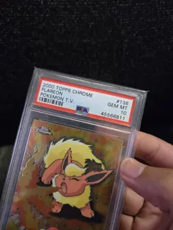 PSA 10 2000 Pokemon Game Topps Chrome Flareon TV Rare Base Set Series 2 GEM MINT - Image 5