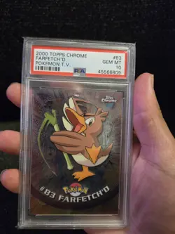 PSA 10 2000 Pokemon Game Topps Chrome Farfetch'd TV Rare Base Series 2 GEM MINT - Image 3