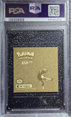 PSA 10 1999 Pokemon Stickers ~ Ash ~ ArtBox ~ Series 1 Rare Gold #G17 - Image 2