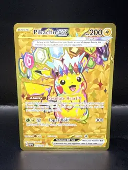Pokemon TCG Pikachu EX Surging Sparks Holo Hyper Rare Gold 247/191 - Image 1