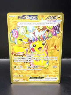 Pokemon TCG Pikachu EX Surging Sparks Holo Hyper Rare Gold 247/191 - Image 2