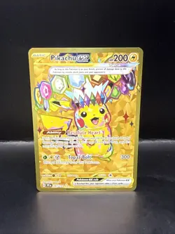 Pokemon TCG Pikachu EX Surging Sparks Holo Hyper Rare Gold 247/191 - Image 3