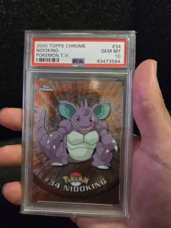 PSA 10 2000 Pokemon Game Topps Chrome Nidoking TV Rare Base Series 1 GEM MINT - Image 3
