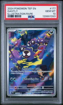 2024 POKEMON TEF EN-TEMPORAL FORCES ILLUSTRATION RARE #177 GASTLY PSA 10 - Image 1