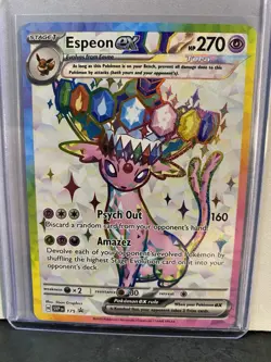 Pokemon TCG Espeon ex 175 Prismatic Evolutions Premium Figure Collection Promo - Image 1