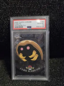 PSA 10 2000 Pokemon Game Topps Chrome Kabuto TV Rare Base Set Series 2 GEM MINT - Image 1