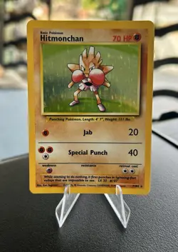 Pokemon TCG Hitmonchan Base Set Holo Unlimited Rare Card 7/102 1999 WOTC Vintage - Image 1