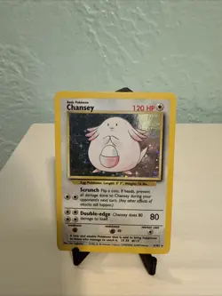 Pokemon TCG Chansey Base Set Holo Unlimited Rare Card 3/102 LP Condition - Image 1