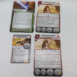 (4) Star Wars Imperial Assault Obi-Wan Kenobi Ally Pack Cards - Image 1