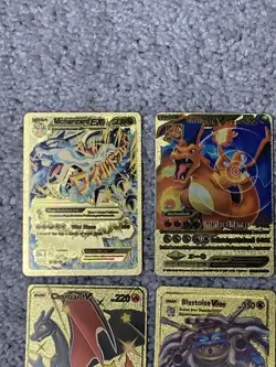 Set of 20 Pokemon Charizard,Snorlax,Gyarados&More Gold Foil Fan Art Cards NM! - Image 2