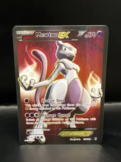 Pokemon Mewtwo-EX TCG Full Art Ultra Rare Holo Card Breakthrough 158/162 - Image 1