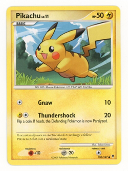 Pikachu 120/147 Platinum Supreme Victors Pokemon Card 2009 Common LP - Image 1