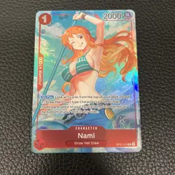 One Piece Card Game Nami Alt Art PARALLEL Pre-Errata ALPHA OP01-016 🔥 - Image 1