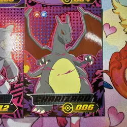 4 Blue Pokedex Shadow Cards W/Charizard Gold Holo Textured Peru NON TCG Pokemon - Image 4