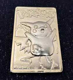 PIKACHU Pokemon 23K Gold Plated Trading Card 1999 Burger King Limited Edition - Image 1