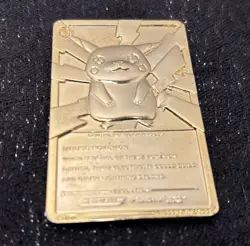 PIKACHU Pokemon 23K Gold Plated Trading Card 1999 Burger King Limited Edition - Image 2