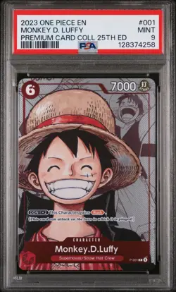 One Piece Monkey D. Luffy Premium Card Collection 25th Anniversary PSA 9 - Image 1
