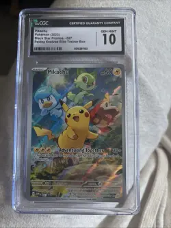 Pokemon TCG Paldea Evolved Pikachu Black Star Promo Card SVP027 Gem Mint 10 - Image 1