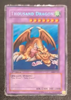 Thousand Dragon #MRD-143 Yugioh Card Secret Rare Heavily Played/Poor Condition - Image 1