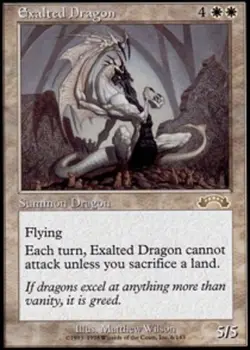 MTG - Exalted Dragon - Exodus - NM, English Magic FLAT RATE SHIP - Image 1
