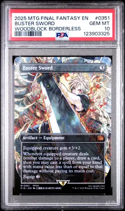 3325 Buster Sword 2025 Magic: The Gathering Final Fantasy #0351 Woodblock PSA 10 - Image 1