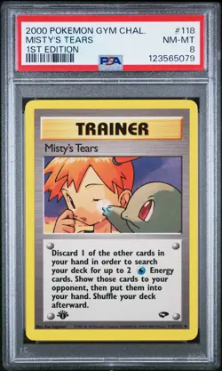 2000 POKEMON GYM CHALLENGE 1ST ED #118 MISTY'S TEARS PSA 8 - Image 1